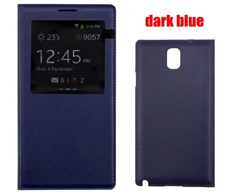 Auto Sleep Wake Flip Cover Smart Touch View Shell With Chip Original Leather Case For Samsung Galaxy Note 3 Note3 N9000 N9005 cute samsung phone case Cases For Samsung