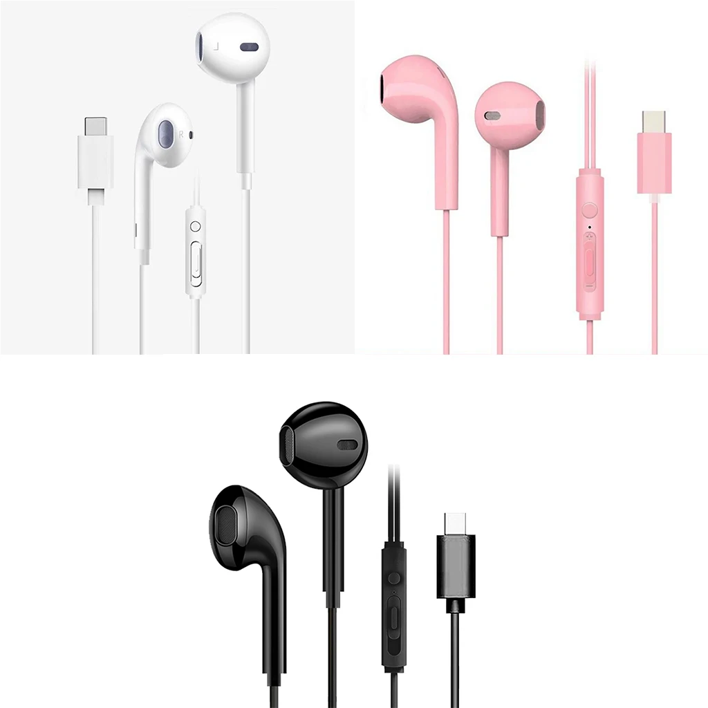 

USB Type C Earphones Stereo Earbuds with Mic For Huawei Mate 10 Pro for 20 X RS P20 30 Note 10 Wired Earphone For Xiaomi Mi5