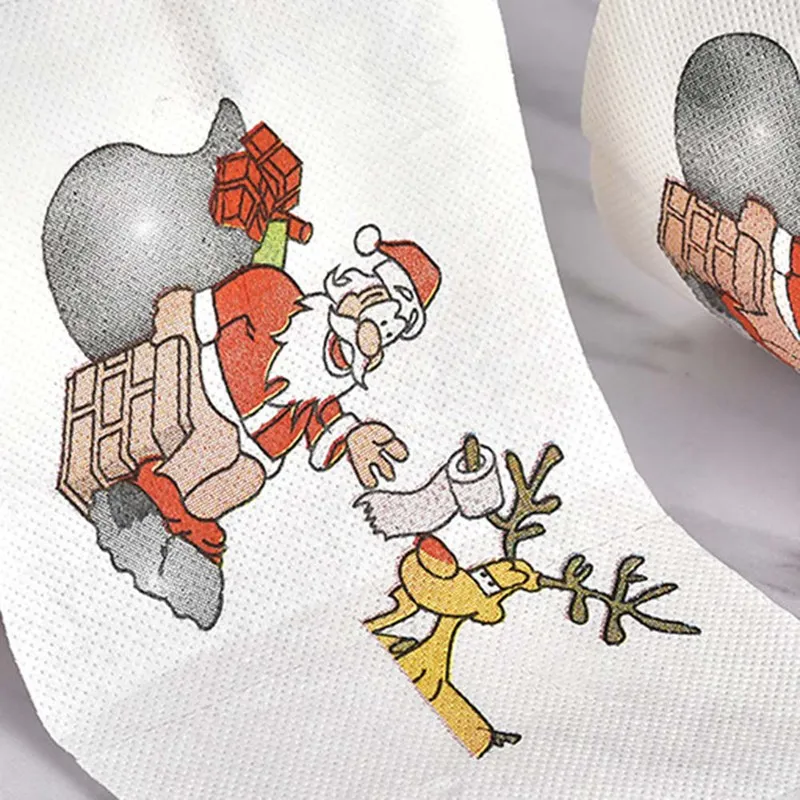 Hot selling Christmas Pattern Series Roll Paper Prints Funny Toilet Paper Festival Supplies