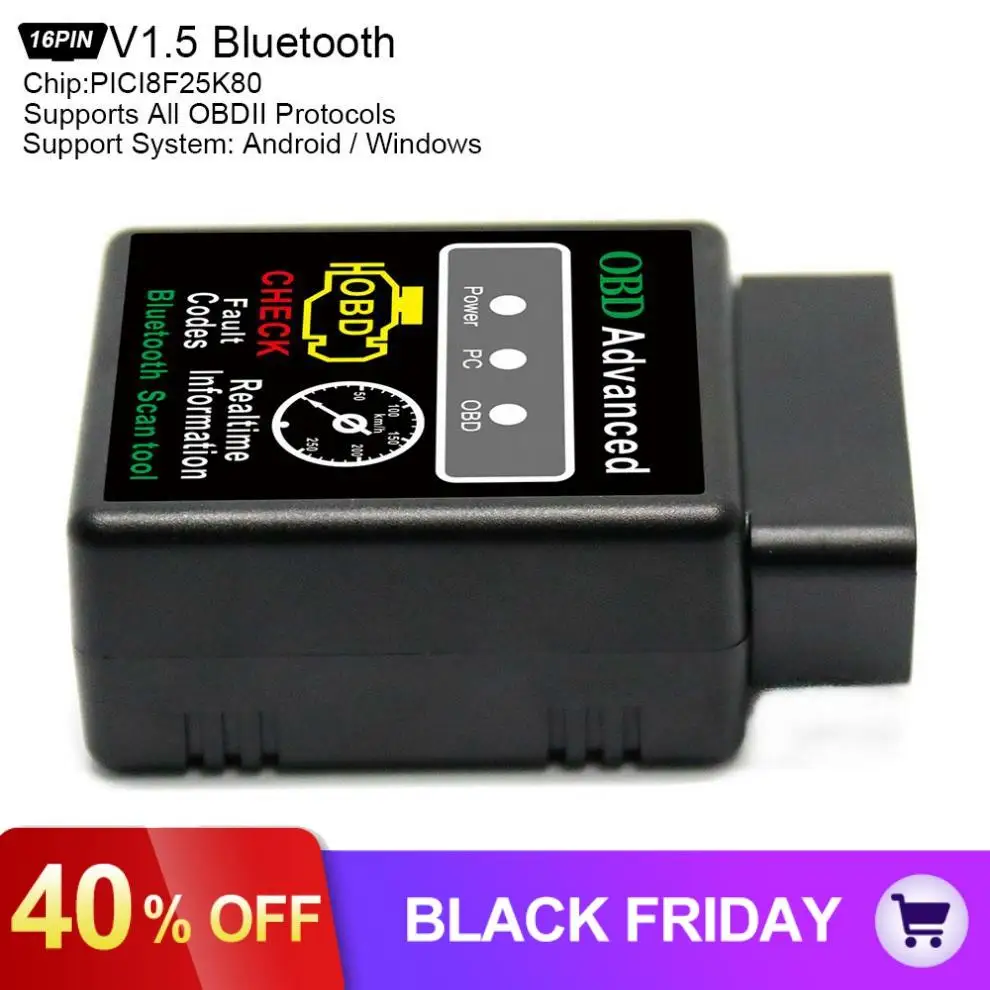Супер Мини Bluetooth сканер V1.5 PICI8F25K80 OBD 2 беспроводной Авто V02H2 интерфейс код читателей автомобиля диагностический инструмент OBDII OBD2