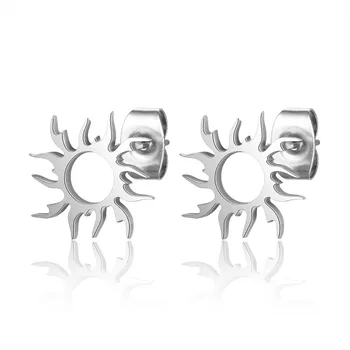 

Stainless Steel Jewelry Cut Sun Earrings Female DIY Fashion Earring Gold Sun Flower Set Earrings For Women