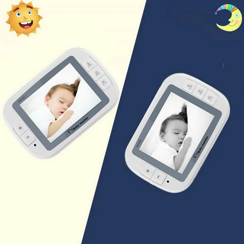 3.5 Inch Wireless Digital Baby Monitor Night Vision Sleep Music Temperature Monitoring Display 2-Way Talk With Security Camera
