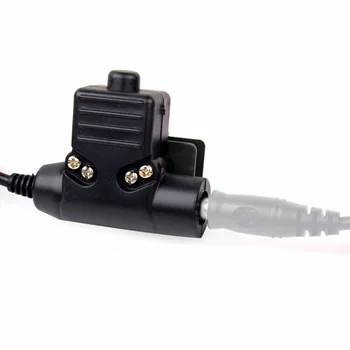 

Black Hunting Military Airsoft Headset Adapter U94 PTT For Icom Kenwood Midland Motorola Talkabout Tactical Headset