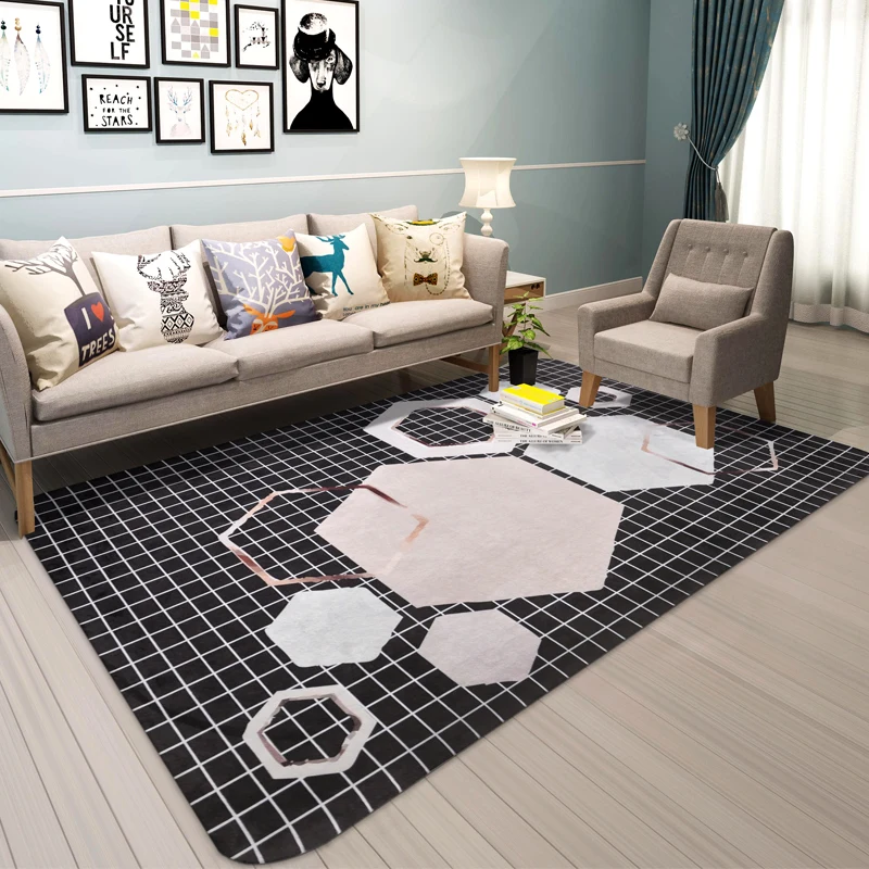 

Nordic carpet living room simple modern tea table cushion sofa bedroom full of bedside carpet rectangular