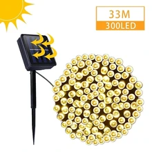 Guirlande solaire imperméable de 32M, nouvel an 2022, éclairage de jardin extérieur, noël, vacances, décoration féerique 