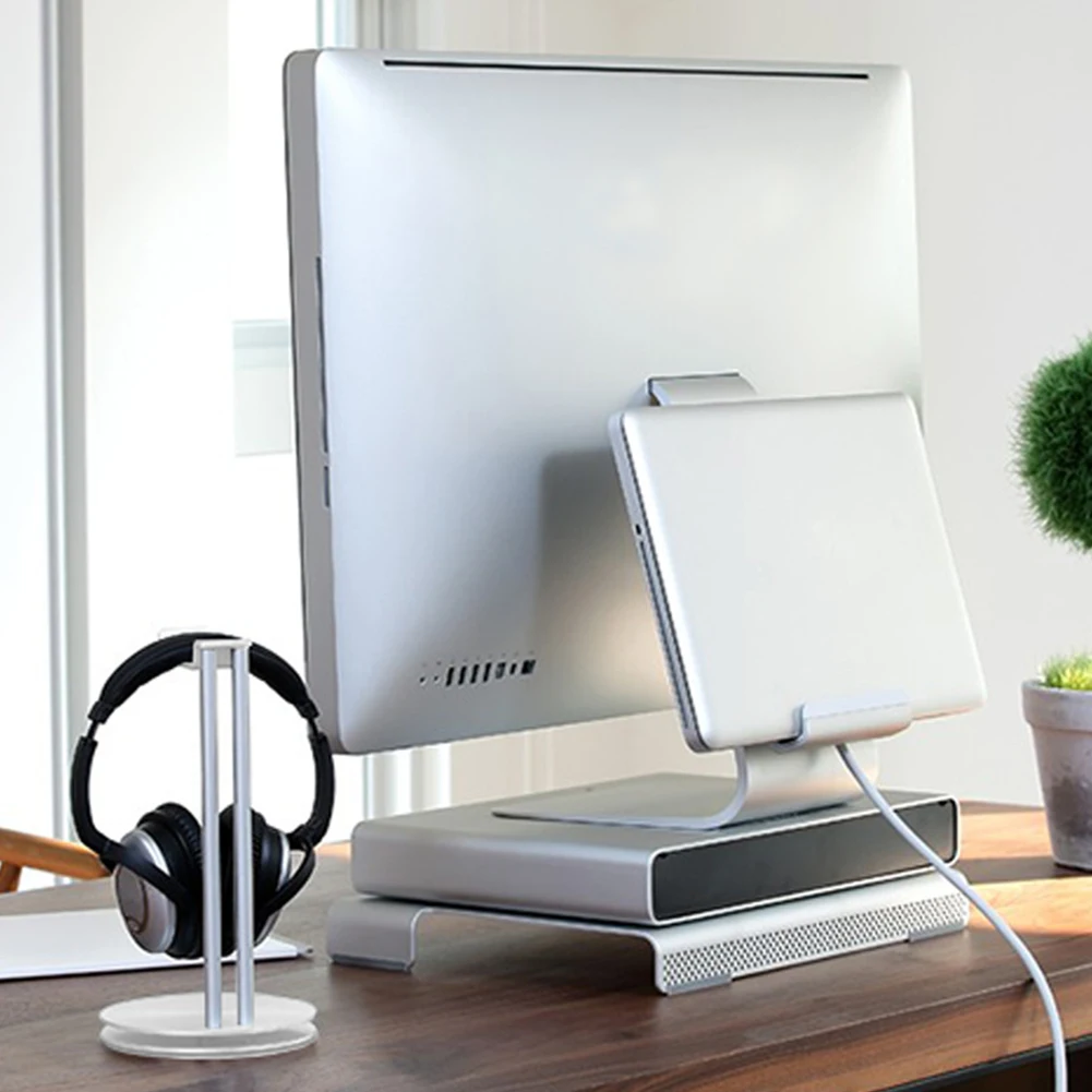 Pratical Stand Holder Display Shelf Gaming Desktop Video Anti Slip Headset Aluminum Alloy Head Mounted Hook Headphone Bracket