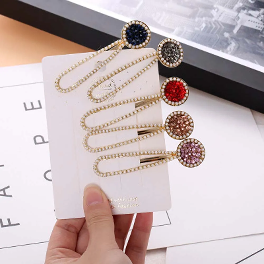 

1PC Fashion Women Hair Clips Elegant Crystals Hairpins Sweet Glitter Imitation Pearls Barrettes Hair Ornament Hair Accessories