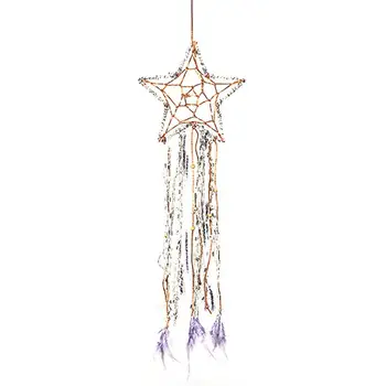 

Pentagram Dream Catcher String Hanging Ornaments Children Birthday Gift Wall Car Hanging Ornament Handmade Wind Bell