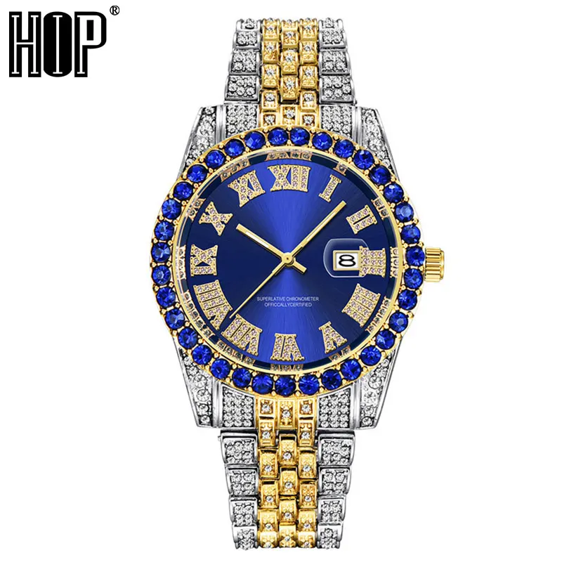 Hip Hop Full Iced Out Mens Watches Luxury Date Quartz Wrist Watches With Micropave CZ Hip Hop Watch For Women Men Jewelry