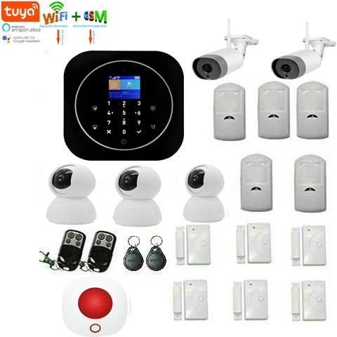 

Yobang Security Tuya APP Alexa Google Home Smart WiFi GSM Home Security GSM Tuya Alarm System Kit Window/Door Sensor Detector