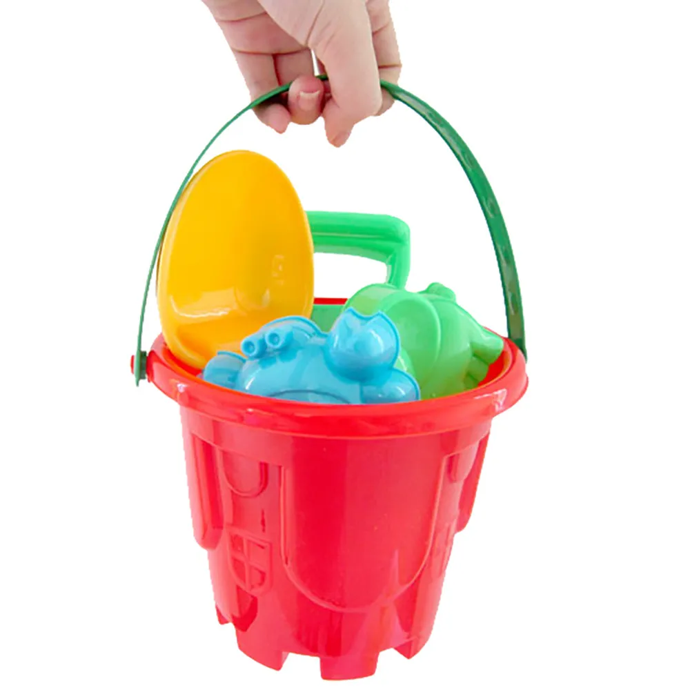 7 Pcs Pieces Set Small Beach Toys Summer Play Sandbeach Kids Beach Toys Castle Bucket Spade Shovel Rake Water Tools