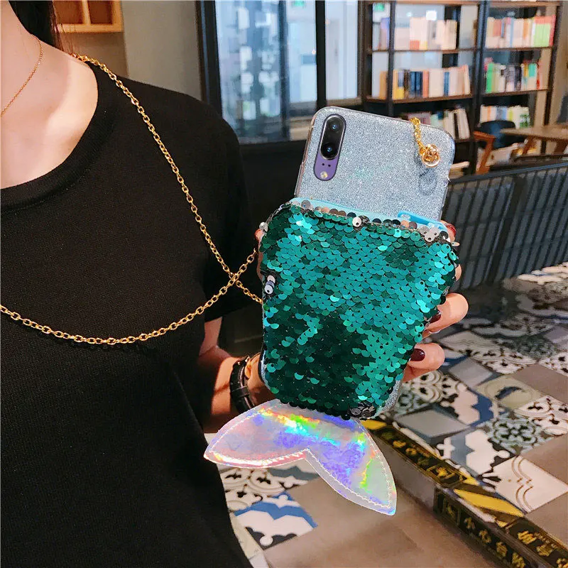 Для iphone XS max XR X bling Русалка Чехол кошелек с блестками оболочки детский подарок для