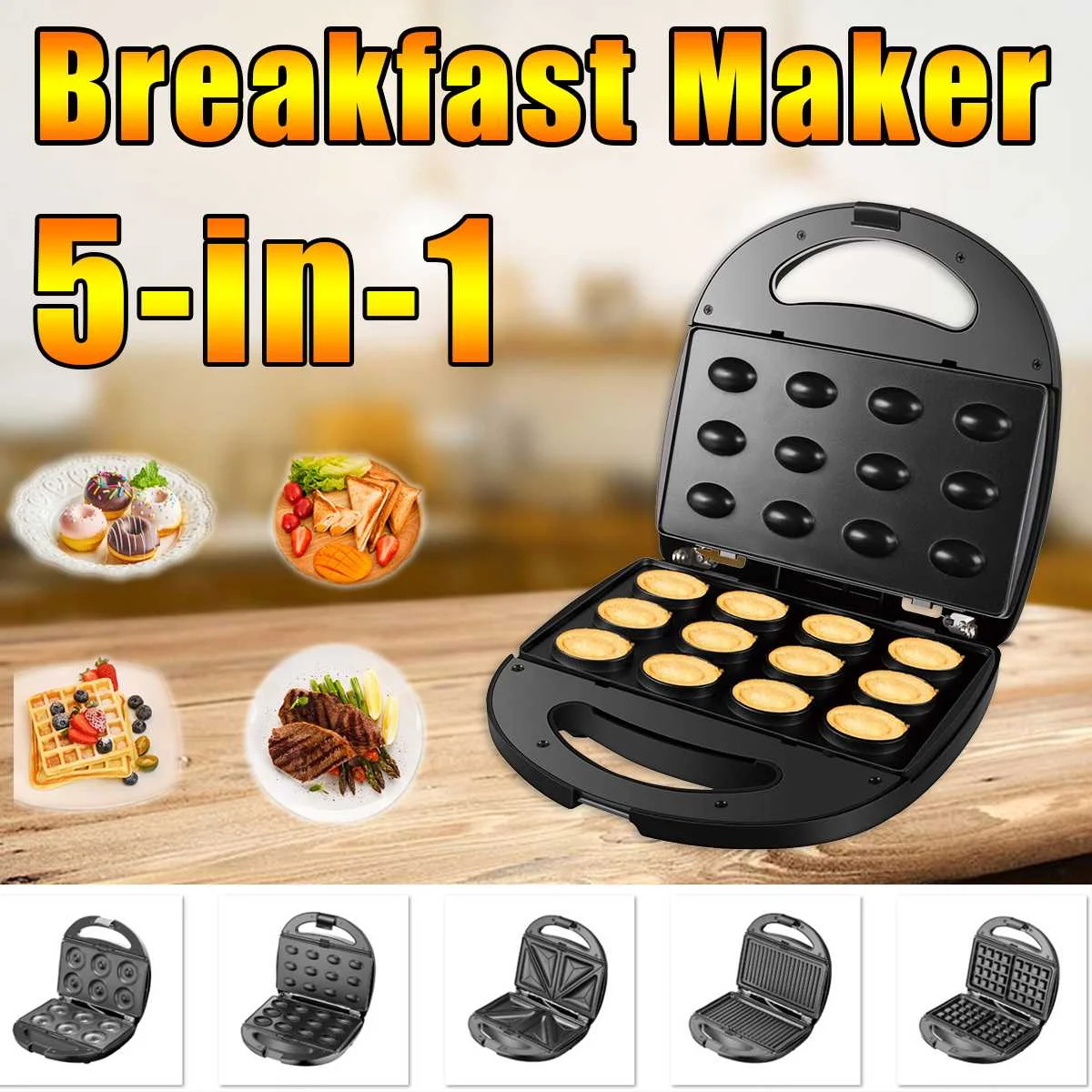 Emplacement Courant renverser waffeleisen 5 in 1 Artificiel Est en