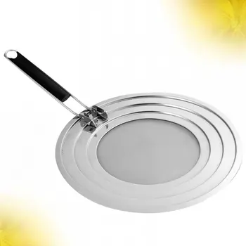 

Stainless Steel Filter Lid Plastic Handle Collapsible Explosion-proof Oil Cover Oil Screen Cover Oil Separator Cover (30cm Silve