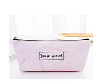 1 Pcs Hot Sale Pencil Case for Girls Boys Marble Pattern PU Leather Pencil Bags Stationery Office School Students Stationery - Цвет: 4