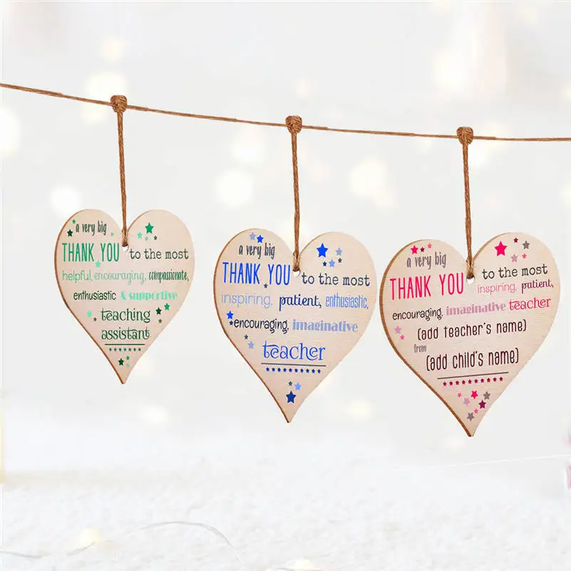 

Nordic room decoration New Handmade Wooden Hanging Heart Plaque Gift Very Big Thanks Card Pendant decor dream catcher 661GS10