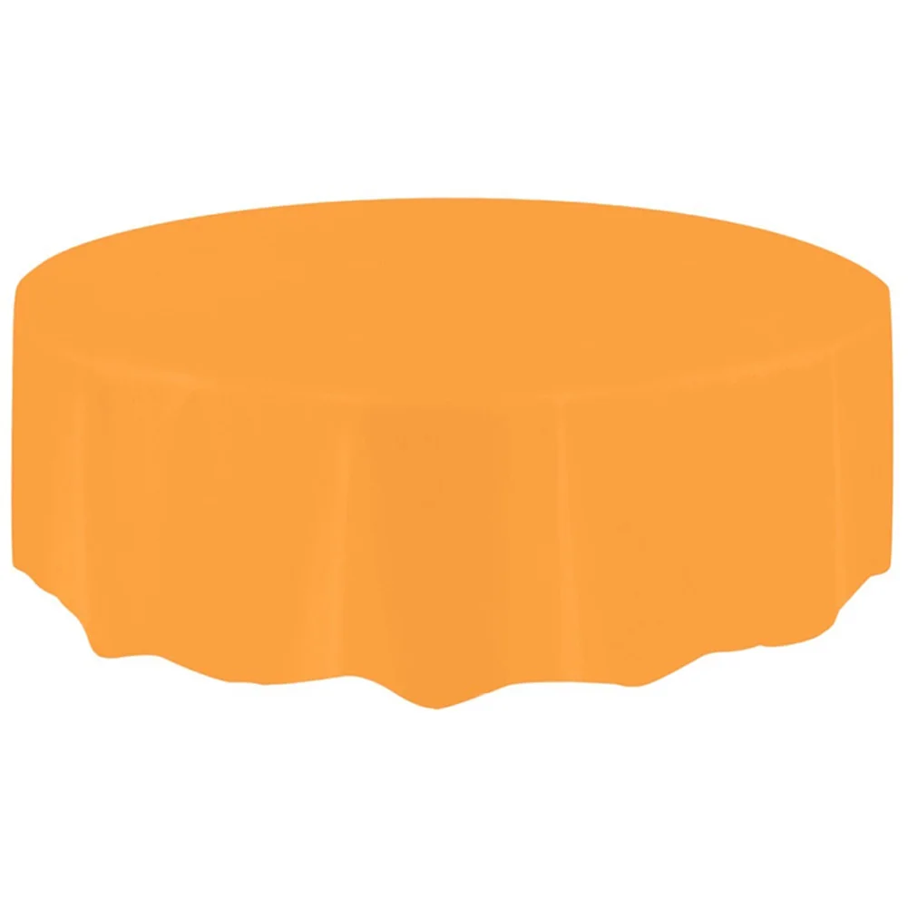 Plastic Circular Table Cloth Cover Disposable Party Home Wipe Clean Tablecloth HKS99 - Цвет: Orange