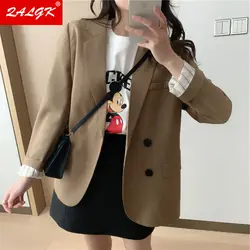 Jaqueta blazer feminino estilo britânico terno outono 2021 novo coreano profissional usar solto fritos rua topos temperamento roupas