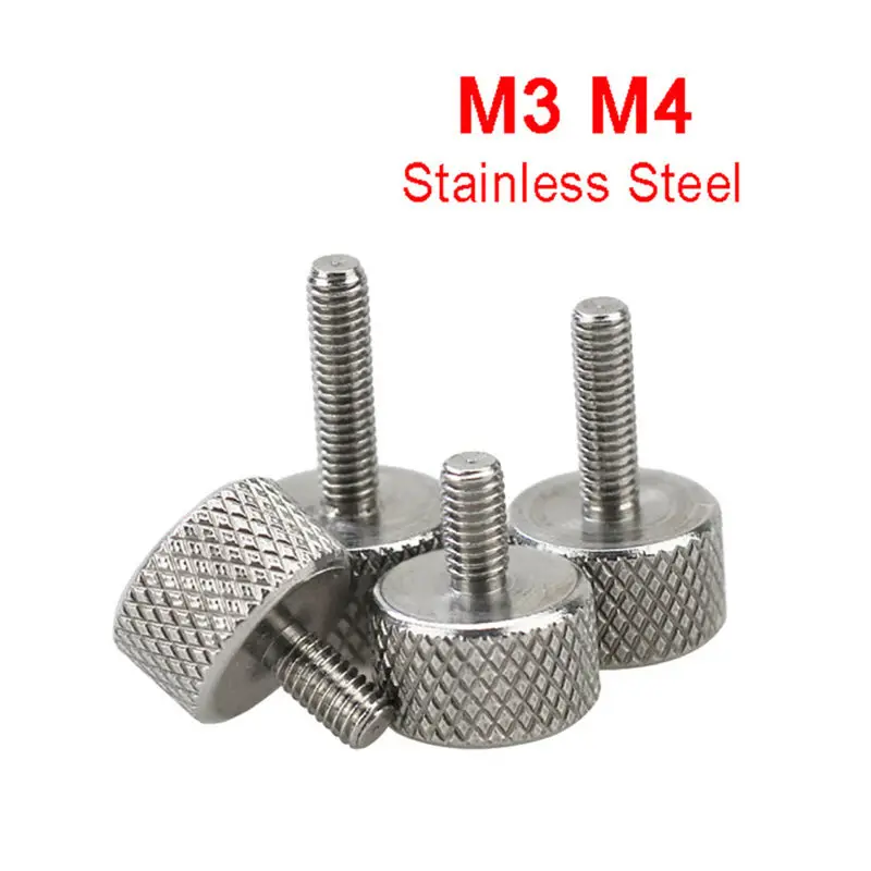 Details about   M3 M4 Knurled Thumb Screws Stainless Steel Hand Grip Knob Bolts High Thumbscrew 