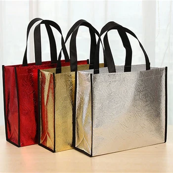 

Fashion Laser Shopping Bag Foldable Eco Bag Large Reusable Shopping Bag Tote Waterproof Fabric Non-woven Bag No Zipper Hot Sale