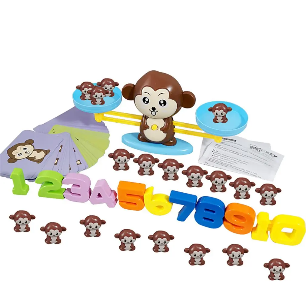 

Monkey Digital Balance Scale Toy Early Learning Balance Children Enlightenment Digital Addition and Subtraction Math Scales Toys