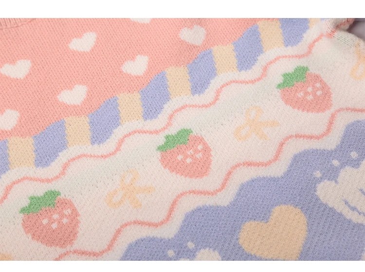 Kawaii Pink Strawberry Harajuku Sweater - Limited Edition