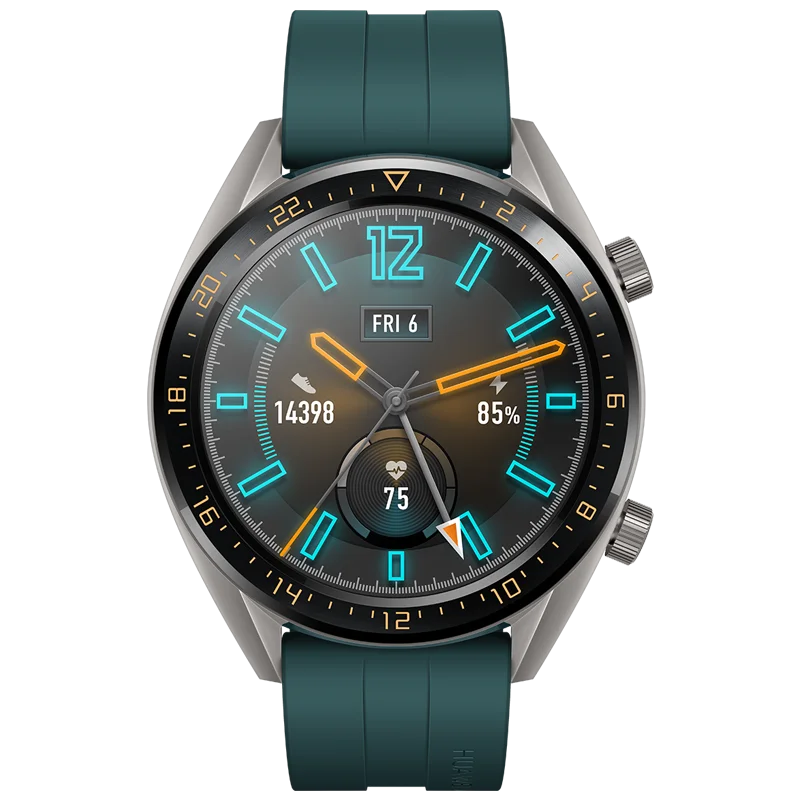 CN 46mm Green Huawei Watch GT Смарт часы Поддержка gps NFC 14 дней Срок службы батареи 5 атм водонепроницаемый телефонный Звонок трекер сердечного ритма для Android iOS промо-код newyear1200 / newyear600 - Цвет: CN 46mm Green