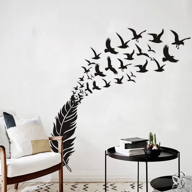 Delicate-Feather-Bird-Decorative-Vinyl-Wall-Stickers-Bedroom-Decor-Decals-Sticker-For-Kids-Room-Decoration-Wallstickers (2)