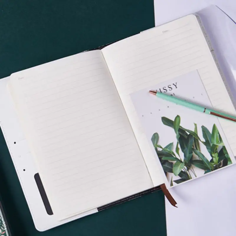 

Flower Notebook with Password Lock Leather Travel Sketching Diary Planner Notepad for Business Writing AXYF