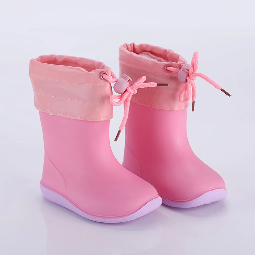 ARLONEET/детские резиновые непромокаемые сапоги; Детские Водонепроницаемые сапоги из пвх; однотонная непромокаемая обувь; нескользящая обувь до щиколотки; CA12