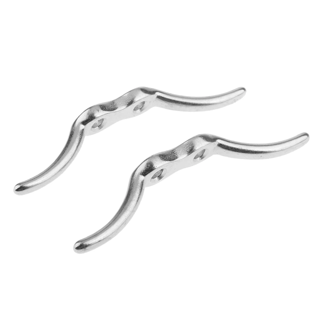 2Pcs Stainless Steel Rope Cleat Deck Mooring Marine Line Flag Anchor 112mm