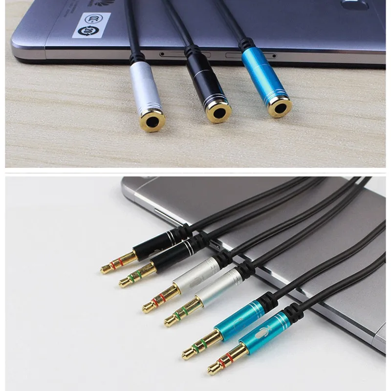 Computer Adapter Cable a Minute Second Adapter Cable Double Hole Computer Headset Audio Two in One 4