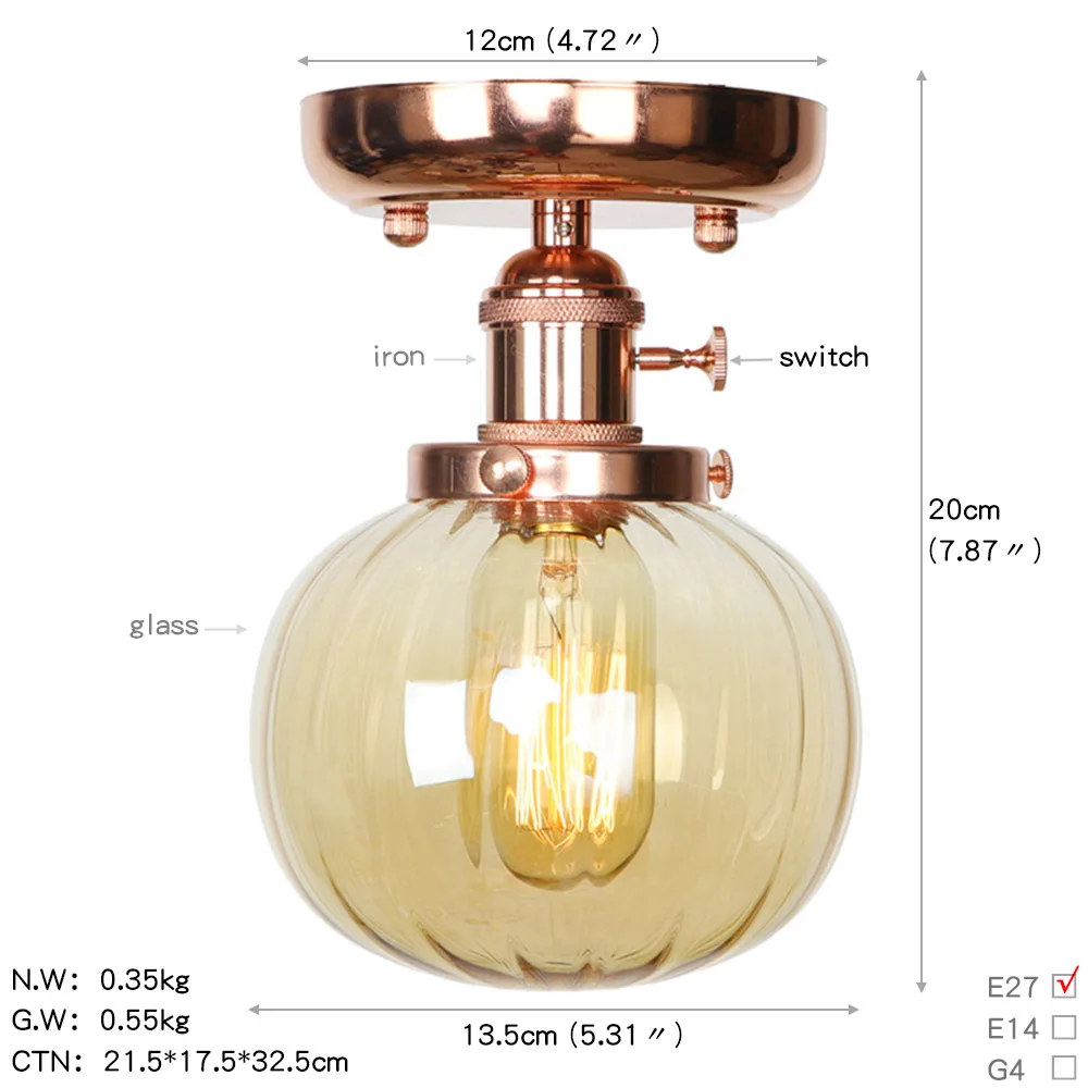 XA224玫瑰金+琥珀色罩 尺寸图英文版