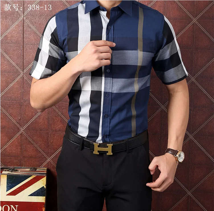 Men's business casual short sleeve shirt in summer