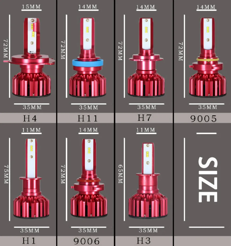 Универсальные светодиодные Автомобильные фары 3000k 4500k 6000K 8000k H4 H7 светодиодные лампы H1 H3 9005 9006 9012 60 Вт супер яркий прожектор Автомобильные фары