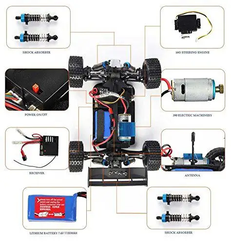 MeterMall Wltoys A959 Vortex 1/18 2,4G 4WD Электрический радиоуправляемый автомобиль внедорожник независимая подвеска Багги RTR-синий