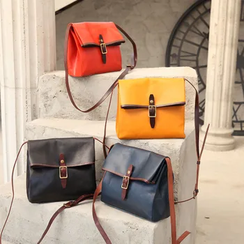 

YIFANGZHE Genuine leather womens bag, High quality leather women messenger bags with Large Capacity Roomy Umbrella