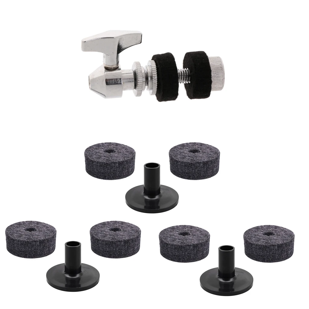 

Cymbal Hi-at Clutch+Long Cymbal Sleeves with Flange Base+Felt Washers for Percussionist