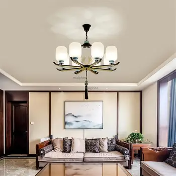 

Chinese Style Retro Ceramic Apricot Pendant Lamp Modern Home Decor Lighting hanglamp lustre Living Room Luxury Pendant Lights