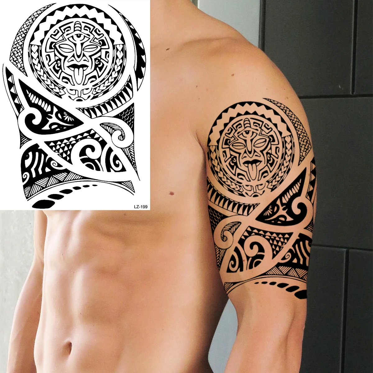 Große Schwarz Bull Totem Arm Temporäre Tattoos Für Männer Erwachsene Tiger  Anker Realistische Gefälschte Tattoo Aufkleber Body Art Tatoo Armband -  AliExpress, image size:1200x1200