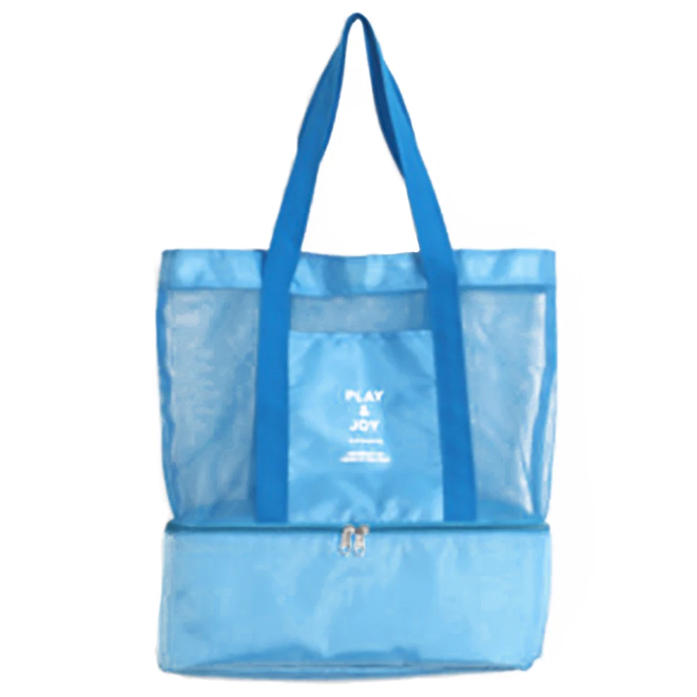 

Outdoor Camping Climbing Handheld Lunch Bag Insulated Cooler Picnic Bags Mesh Beach Tote Bag Food Drink Carry Bags