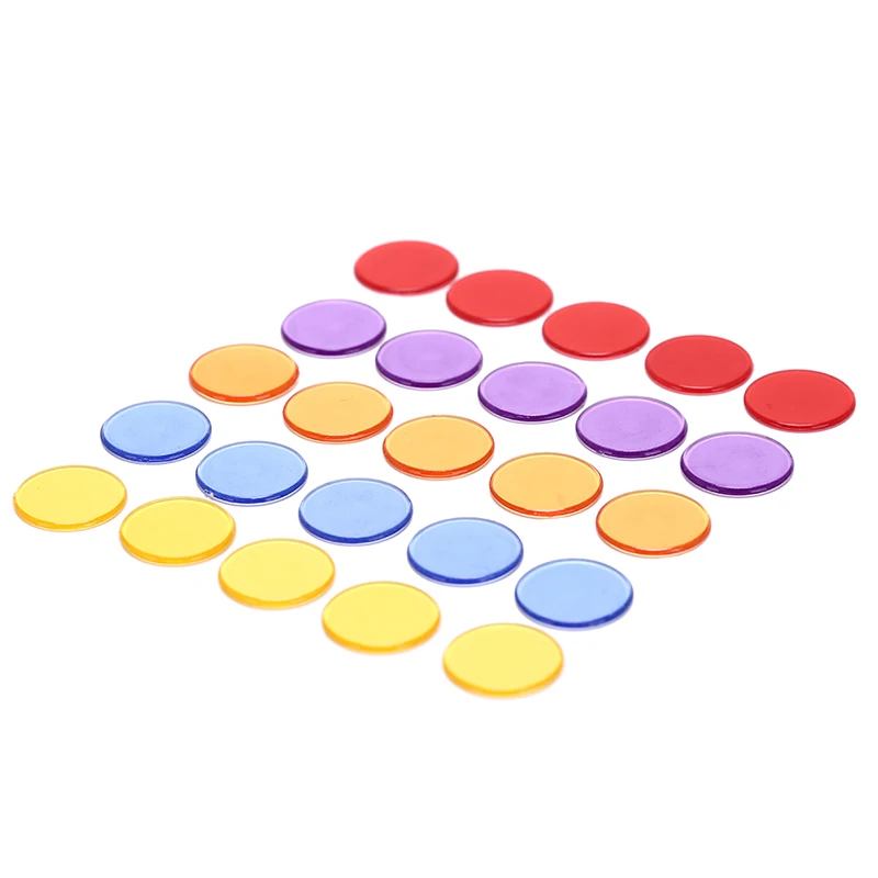 Poker Chips 50Pcs 1.5cm Plastic Poker Chips Casino Bingo Markers for Fun Family Club Carnival Bingo Game Supplies