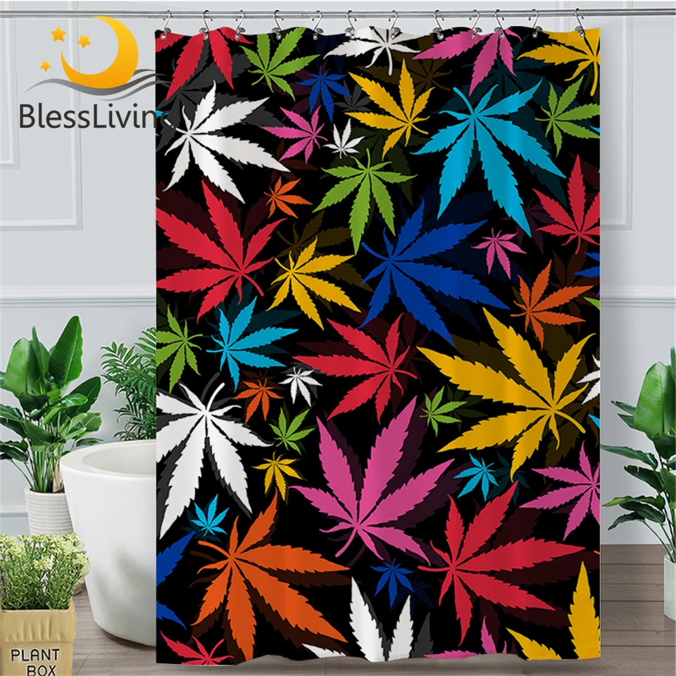 Blessliving Maple Leaf Shower Curtain Colorful Bath Curtain Fall Autumn Tree Leaves Bathroom Decor Stunning Black Rideau Douche Shower Curtains Aliexpress