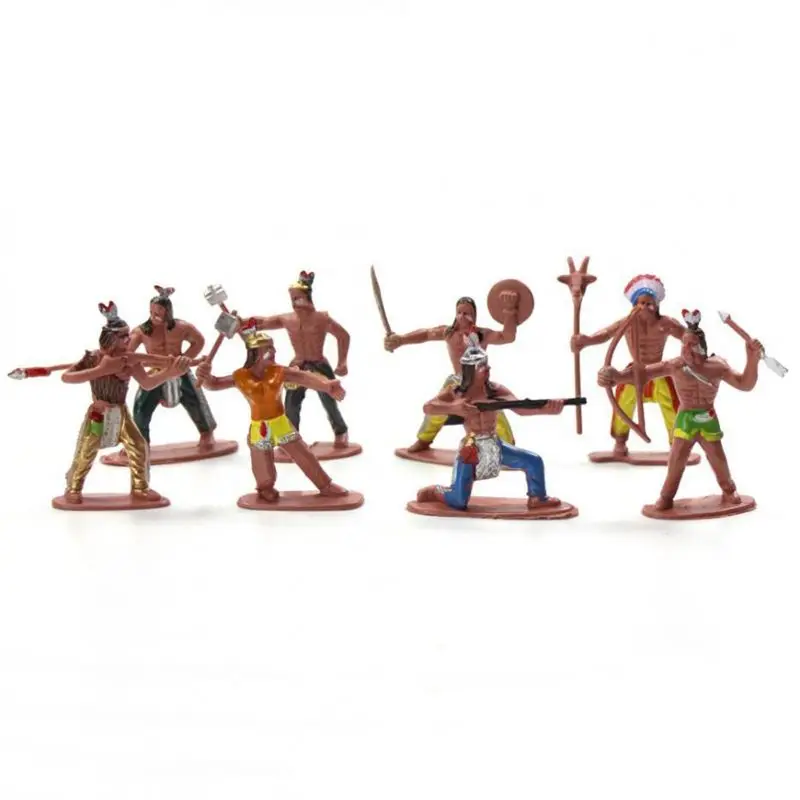 13pcs/set Indian Tribes Model Toy Doll Figure Native American Art Decor 
