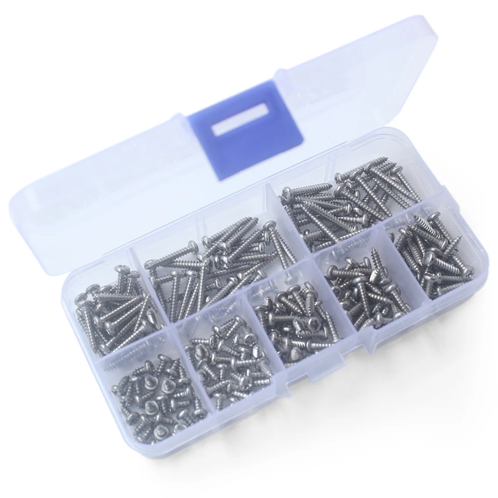 

200pcs Self-Tapping Screws 304 Stainless Steel Pan Flat Head Self-Tapping Screws Countersunk Head Tapping Screws