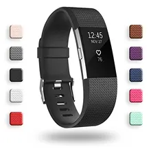 

Replacement Silicone Watch Bands Compatible for Fitbit Charge 2, Classic Special Edition Adjustable Sport Wristbands Watch Strap