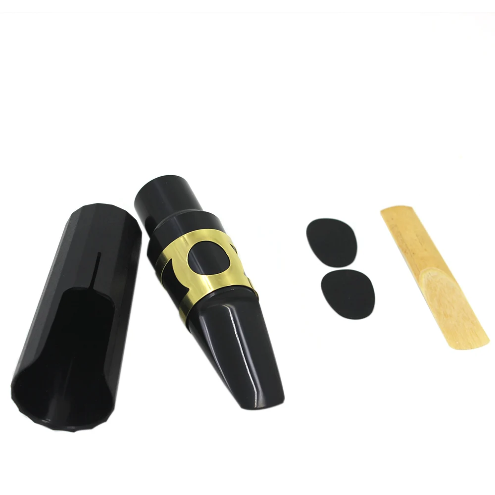 Jingyig Tenor Sax Saxophone ABS Mouthpiece with Cap Metal Buckle Reed Pads Set Sax Parts 