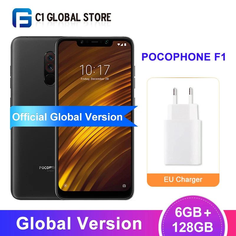 Xiaomi POCOPHONE F1, 6 ГБ, 128 ГБ, смартфон LiquidCool Snapdragon 845, четыре ядра, 6,18 дюйма, 2246x1080, FHD, AI, две камеры