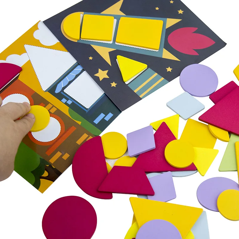

DIY Creative Wooden Puzzle Tangram Board Multicolour Cartoon Variety Learning Early Education Toys For Kids Children Baby