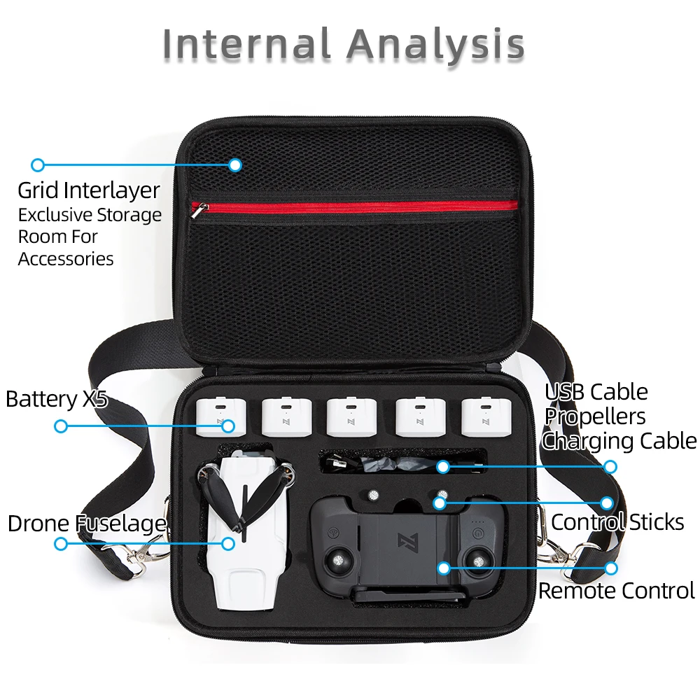 Drone Shoulder Bag For Fimi X8 Mini Portable Storage Bags Handbag Waterproof Carrying Case Box Hard Cover Accessories Blue